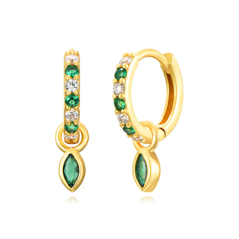 Women's Color Zircon Ear Clip Fashion Geometry Earrings