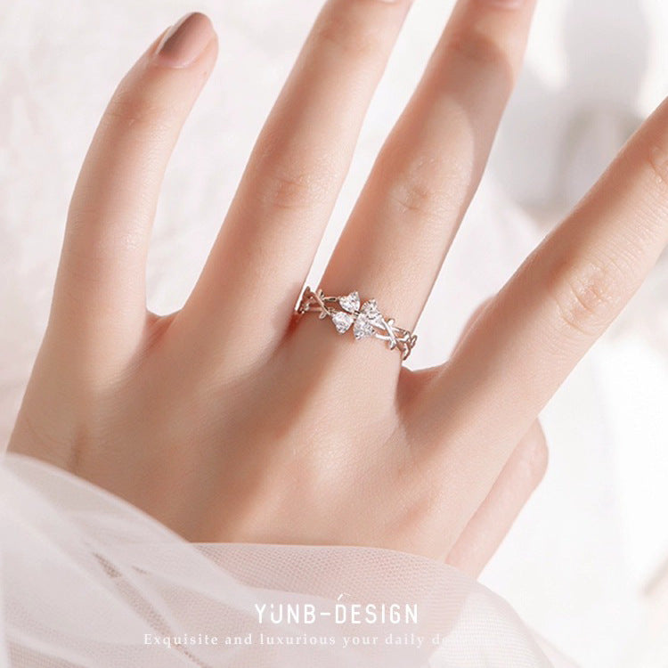Women's Pure Sier Fashion Personal Korean Style Ring