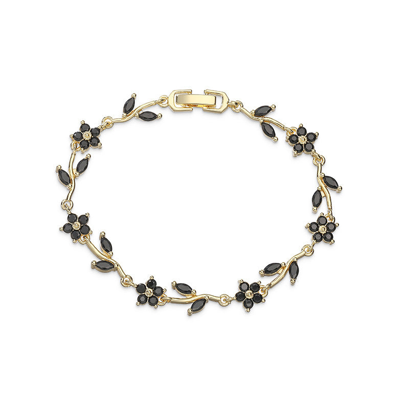 Tulip Colorful Crystals Gem Flower Light Bracelet
