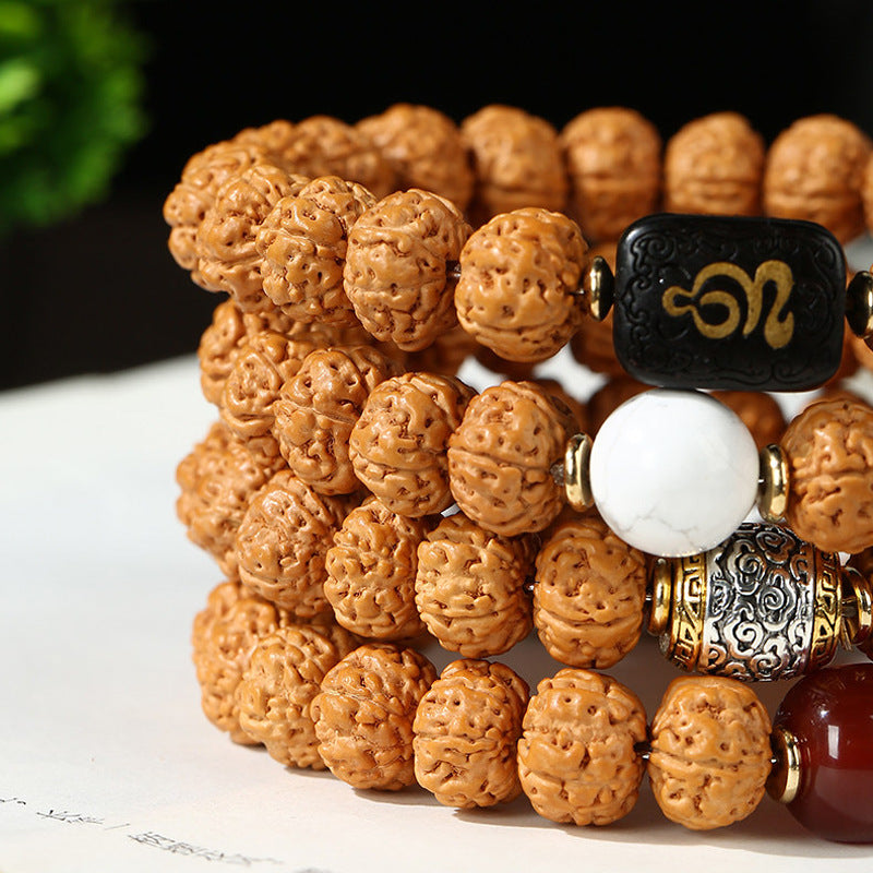 Women's & Men's Tibetan Primary Color Seeds Double Dragon Texture Crafts Hand Toy Bracelet