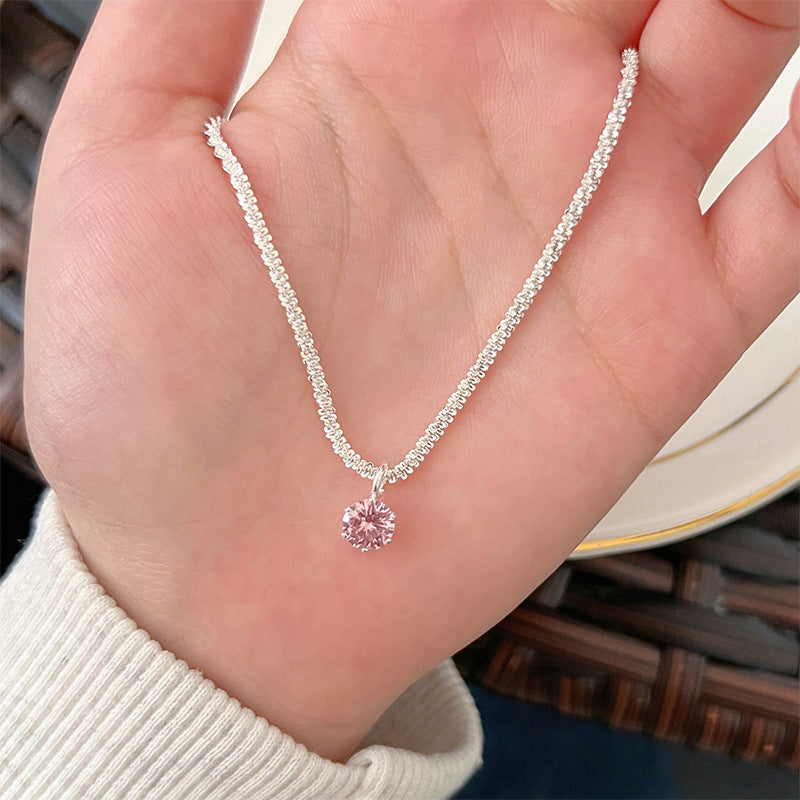 Sier Safety Lock Chinese Style White Necklace
