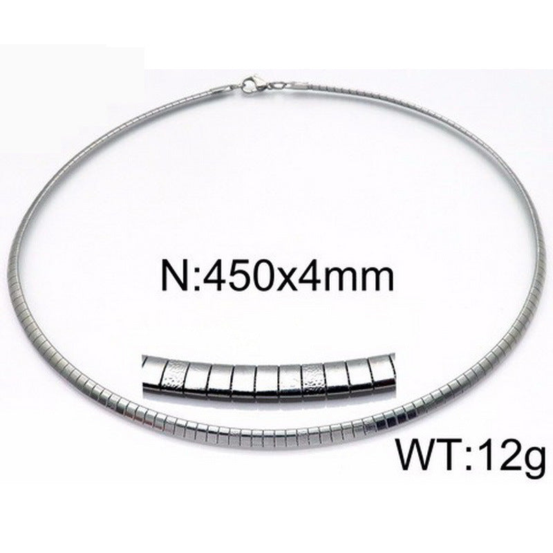 Women's & Men's Fashion Titanium Steel Simple Popular Round Gold Necklaces