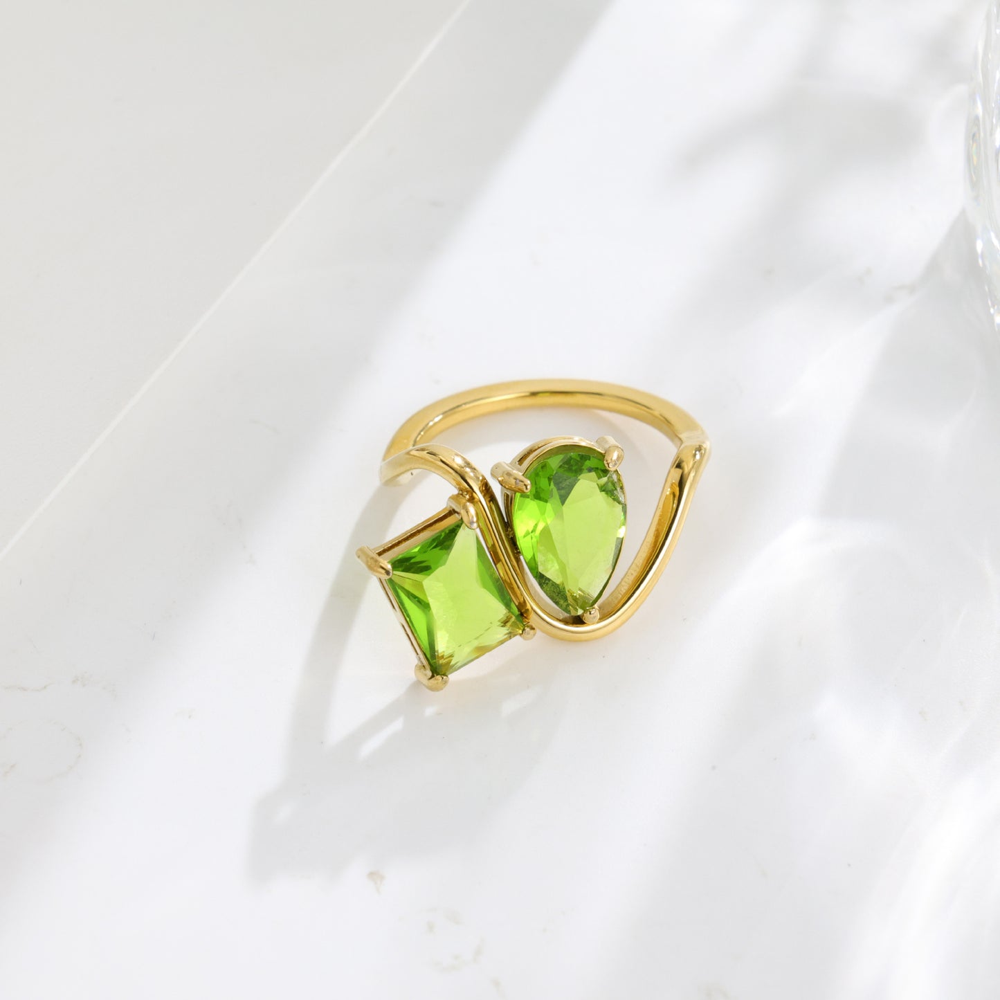 Gift Gemstone Stainless Steel Colored Gems Female Rings