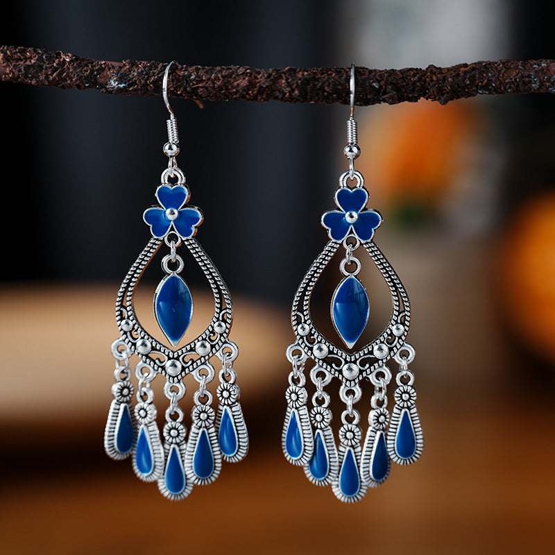 Your Delicate Dripping Oil Retro Alloy Small Ethnic Earrings