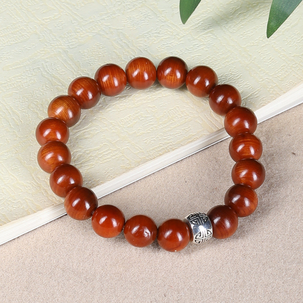 Women's & Men's Old Materials Thuja Red Oil Single Circle Buddha Beads Bracelets