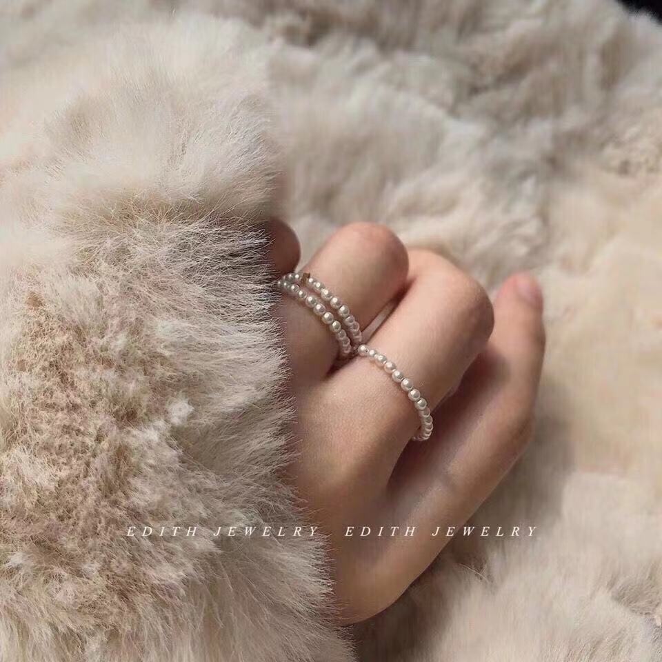 Pearl Female Korean Style Minimalist Trendy Personality Small Girlfriends Index Ring