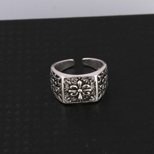 Croat Hipster Cross Couple Personalized Index Rings