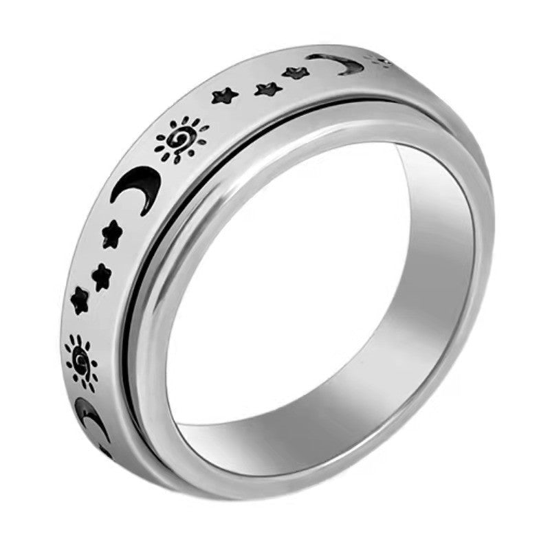 Moon Rotatable Titanium Steel Decompression Female Rings