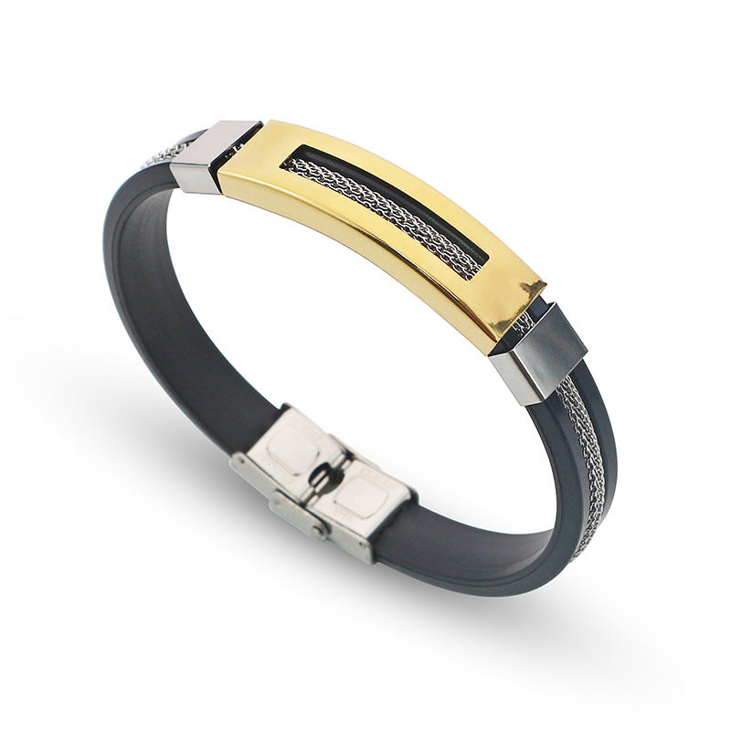 Men's Hollow Titanium Steel Simple Trendy Adjustable Bracelet
