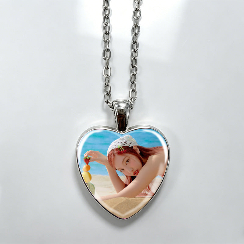 Love Alloy Korean Group Support Heart Sweet Beauty Fans Clavicle Necklaces