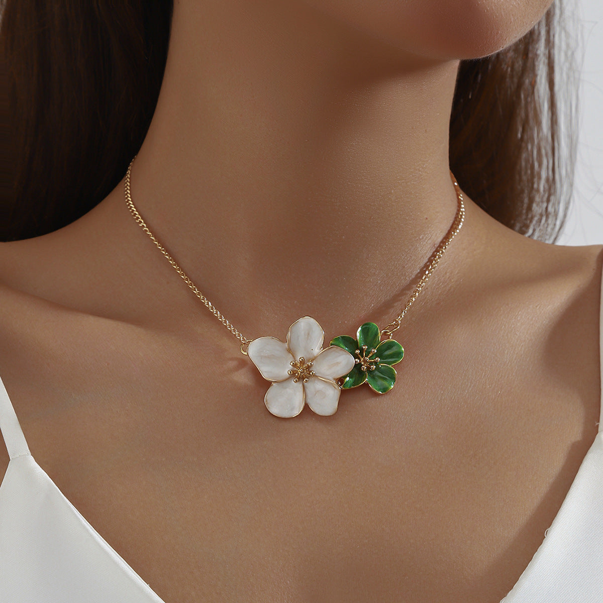 Exaggerated Personalized Common Calla Open Fashion High Sense Three-dimensional Flowers Necklaces