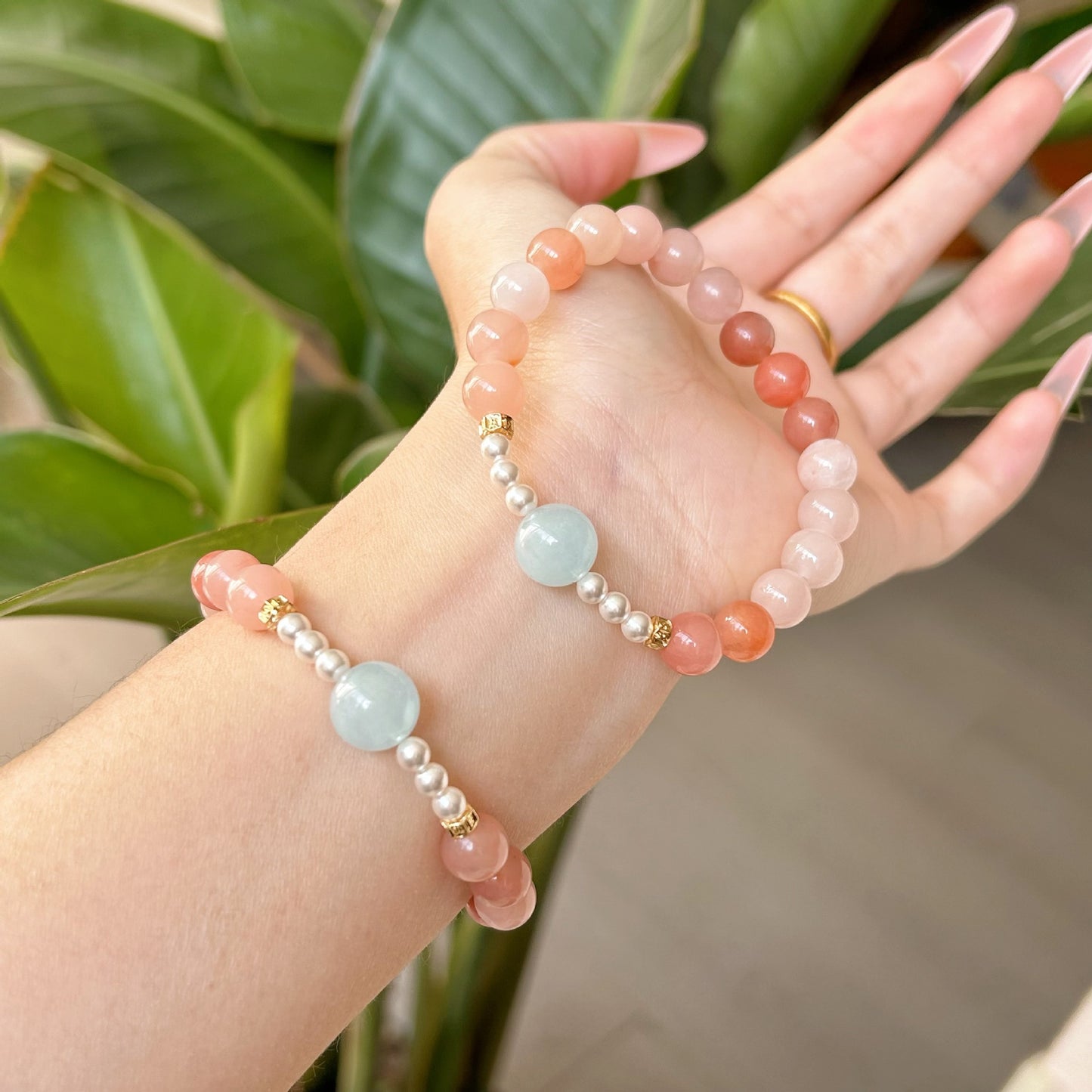 Design Mori Style Light Luxury Peach Fermentation Crystal Natural Stone Bracelets