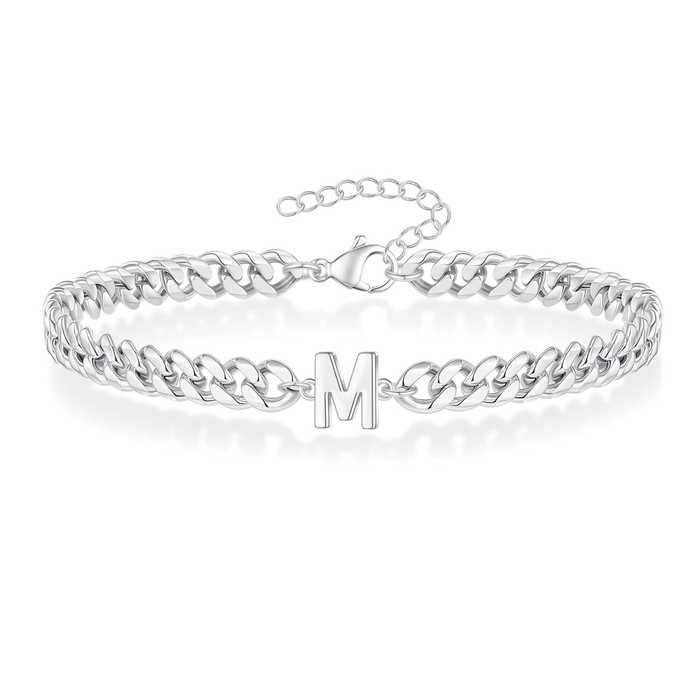 Men's English Initial Letter Stainless Steel Couple Bracelets