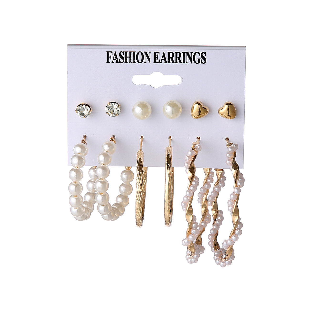 Creative Simple Acrylic Alloy Metal Pearl Stud Earrings