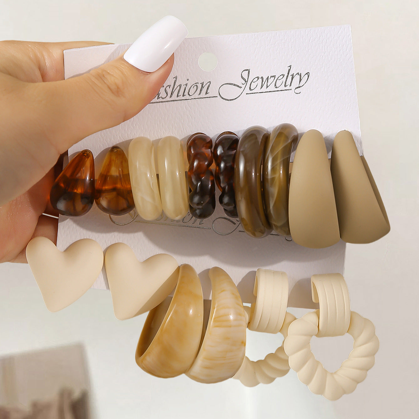 Women's Fashion Personality Wear Resin Shaped Suit Earrings