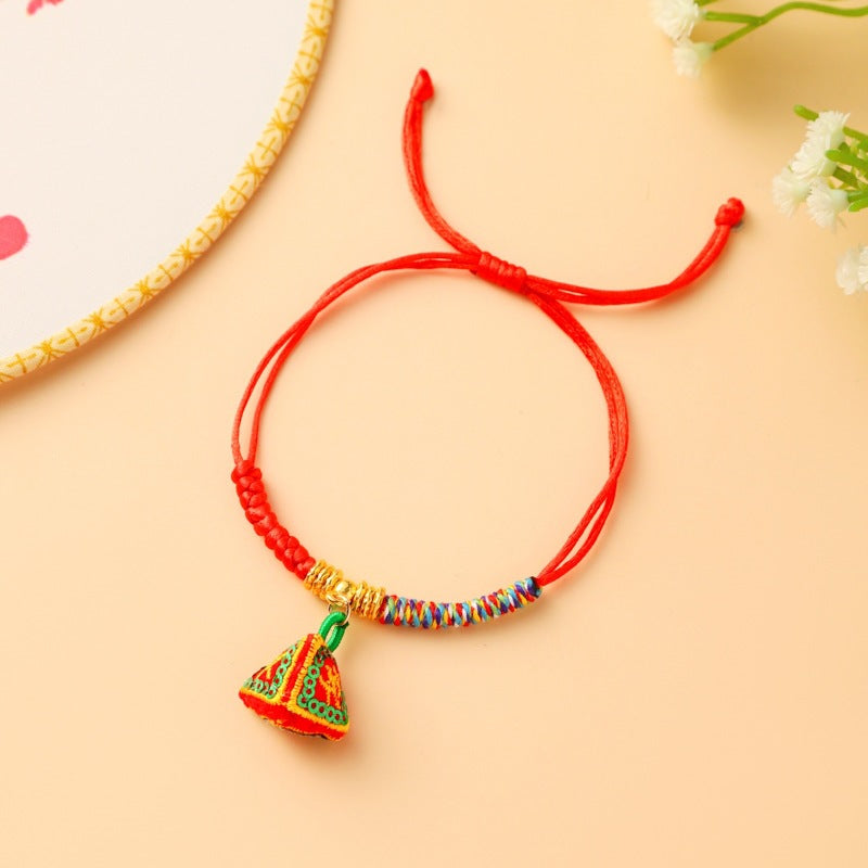 Children's Colorful Braided Rope Wrist String Safe Red Bracelet
