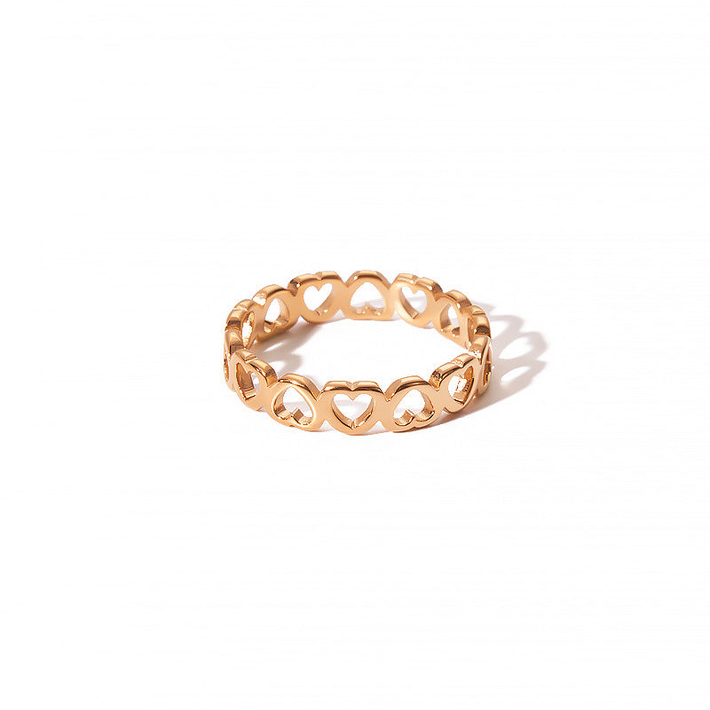Stainless Hollow Love Couple Can't Quit Color Ring