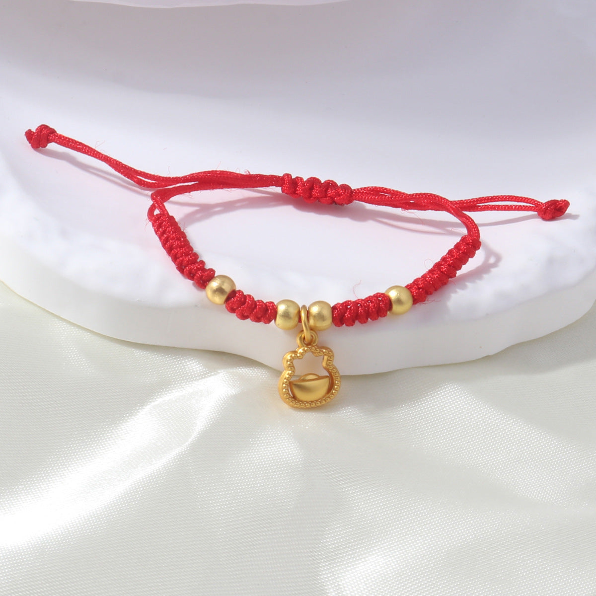 Braided Red Rope Auspicious Language Butterfly Fortune Cat Safe Joy Bracelets