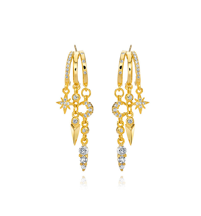 Live Sier Personalized Diamond Overlay Rivet Earrings