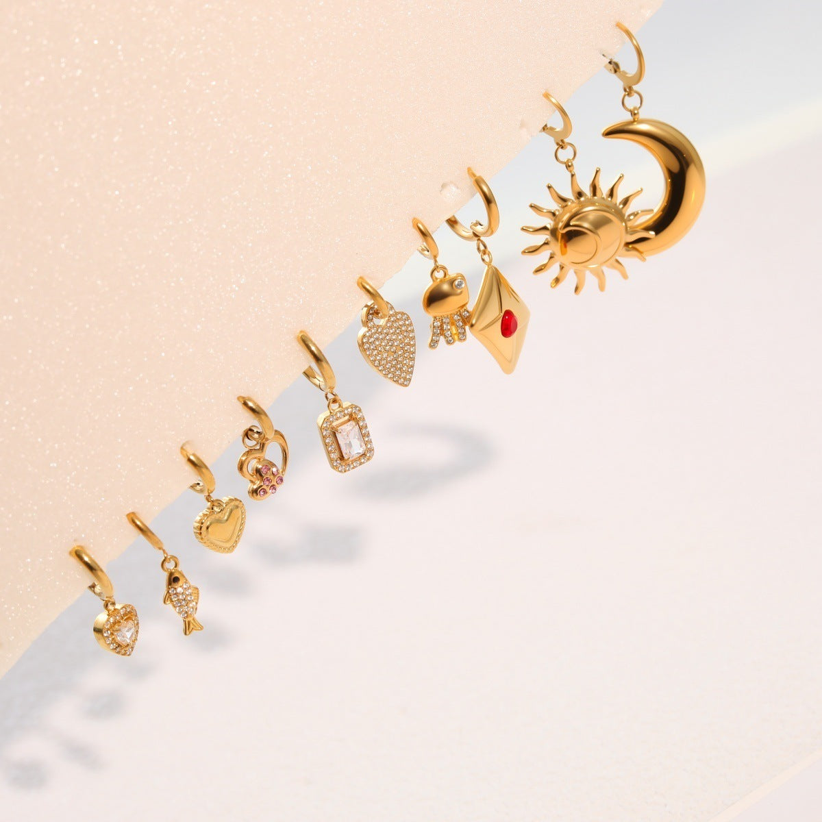Stainless Steel Fun Gold-plated Titanium Niche Design Jewelry Set