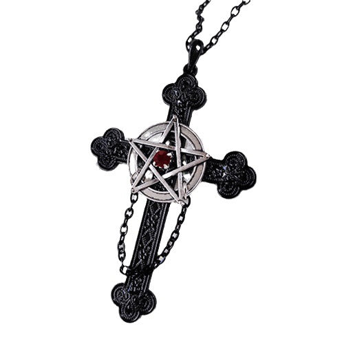 Gothic Dark Five-pointed Star Cross Rock Necklaces