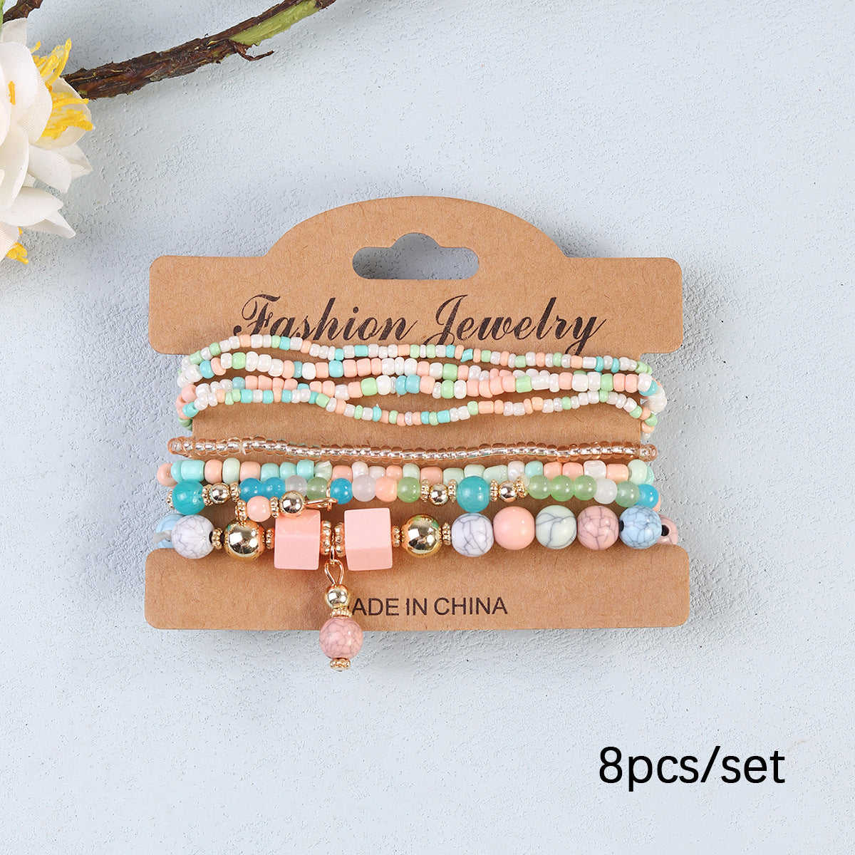 Beautiful Women's Bohemian Design Bead Elastic Bracelet