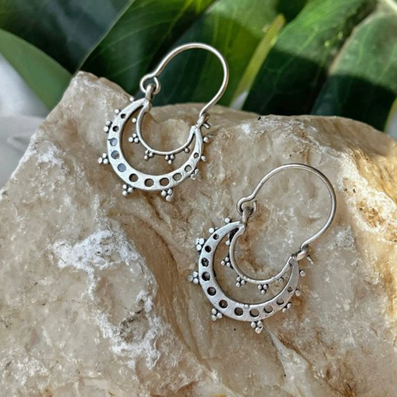 Gypsy Spiral Design Ear Vintage Geometric Earrings
