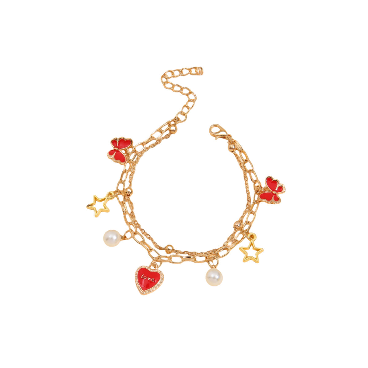 Cute Fashion Butterfly Summer Heart Female Sweet Imitation Bracelet