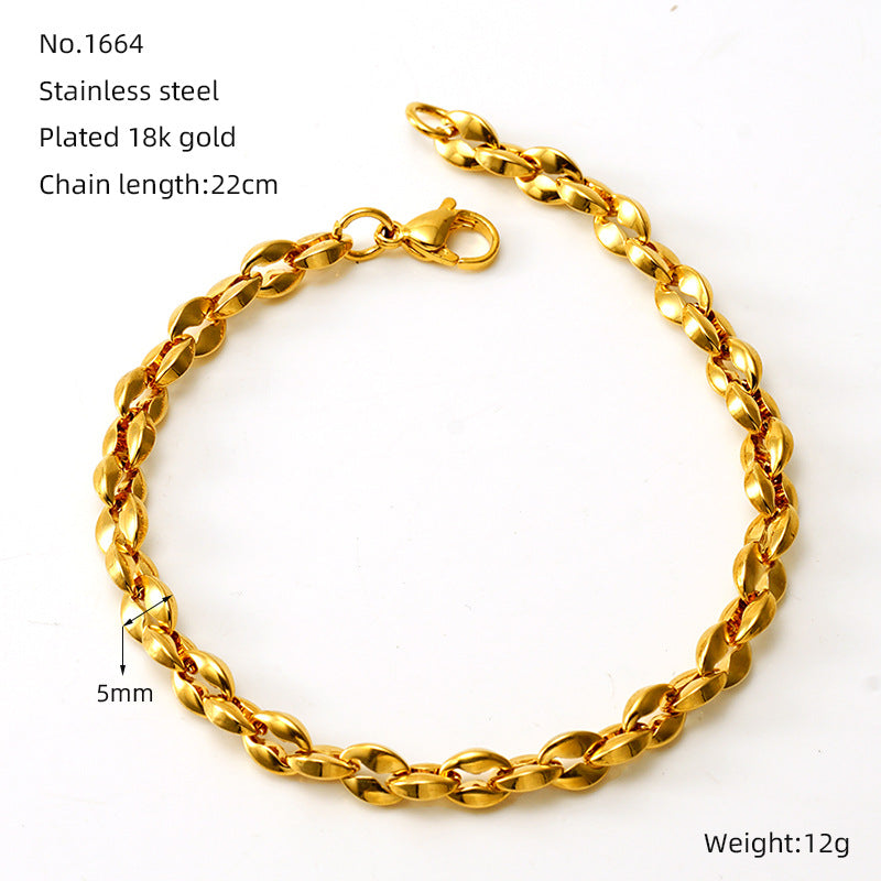 Women's & Men's Vachette Clasp Fashion Day Font Oval Bracelets