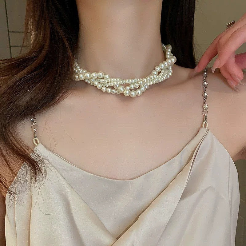 Women's Oversized Pearl Minimalist Design Clavicle Chain Necklaces