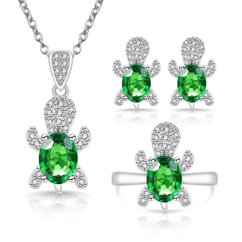 Live Broadcast Fashion Turtle Colored Gems Necklaces