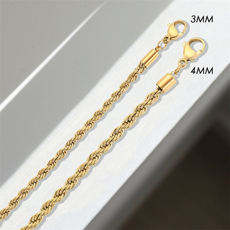 Women's American Simple Personalized Gold Twist Bracelets
