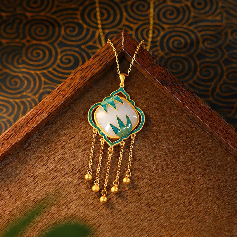 Ale Yuan National Fashion Retro Enamel Niche Festival High Bamboo Jewelry Set