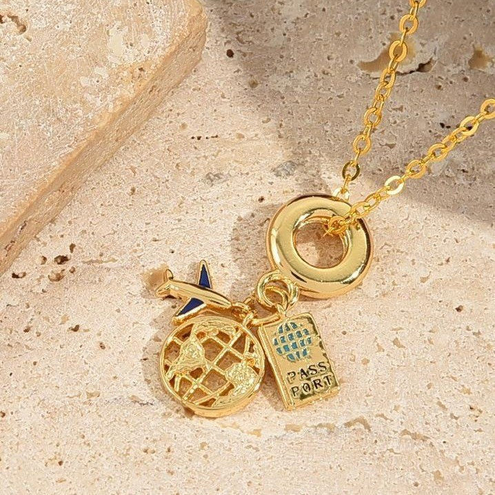 Inlaid Zircon Camera Glasses Eiffel Tower Necklaces