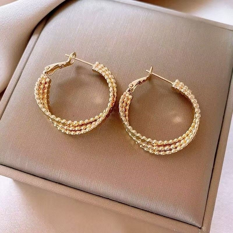 Style Geometric Round Light Luxury High-grade Ear Stylish Graceful Earrings