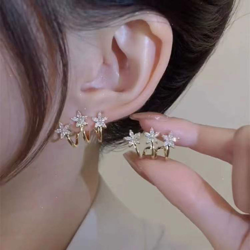 Women's Ear Opal Korean Style Asymmetric Eardrops Earrings