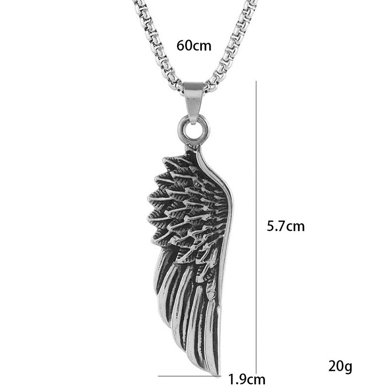 Male Feather Titanium Steel Personalized Boys Necklaces