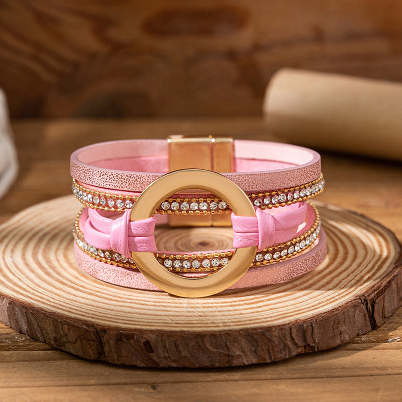Twin Sense Leather Female Style Niche Design Bracelet