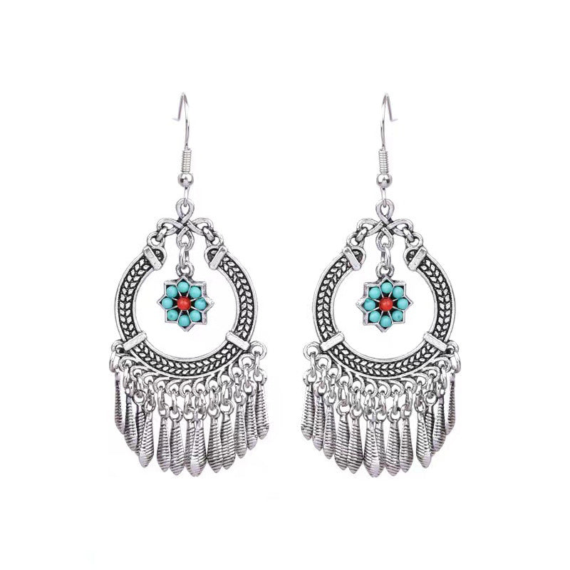 Women's Style Niche Design Retro Court Long Earrings