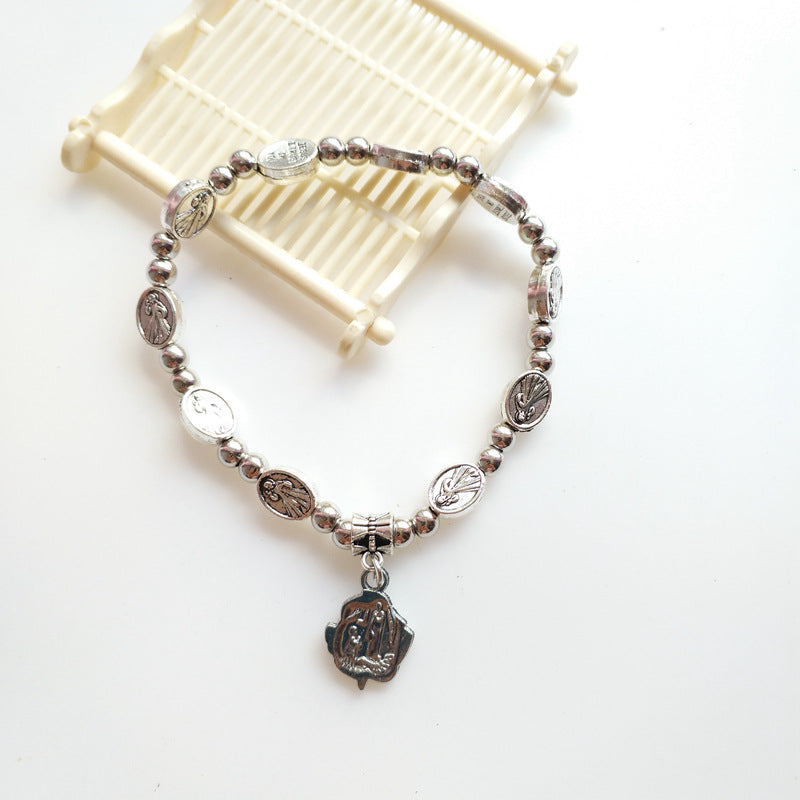 Women's & Men's More Than Cross Crystal Alloy Elastic Bracelet