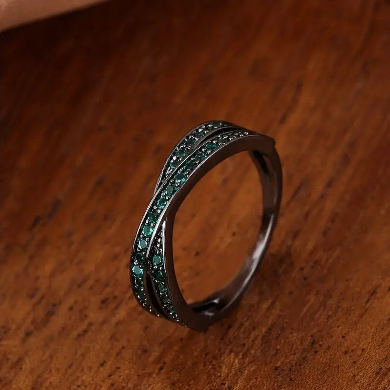 Women's & Men's Unique Cross Shape Design Micro Inlaid Zircon Rings