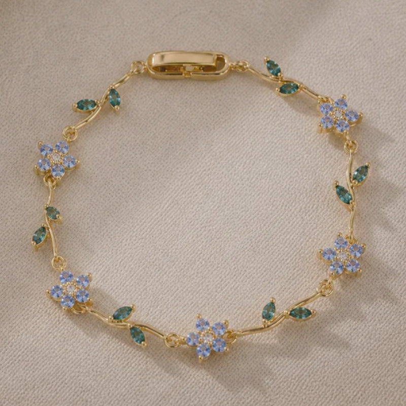 Tulip Colorful Crystals Gem Flower Light Bracelet