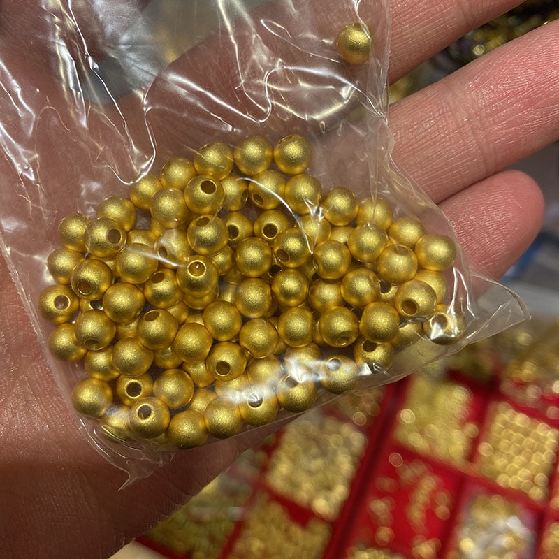 Alluvial Gold Beads Frosted Small Golden Matte Jewelry Accessories