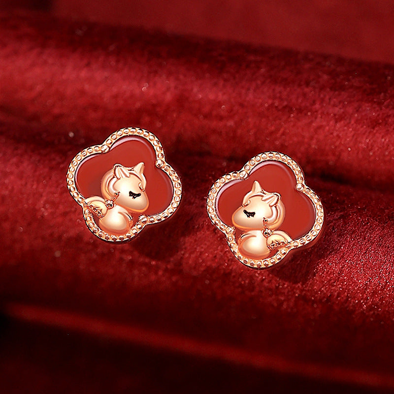 Sterling Sier National Fashion Chinese Zodiac Earrings