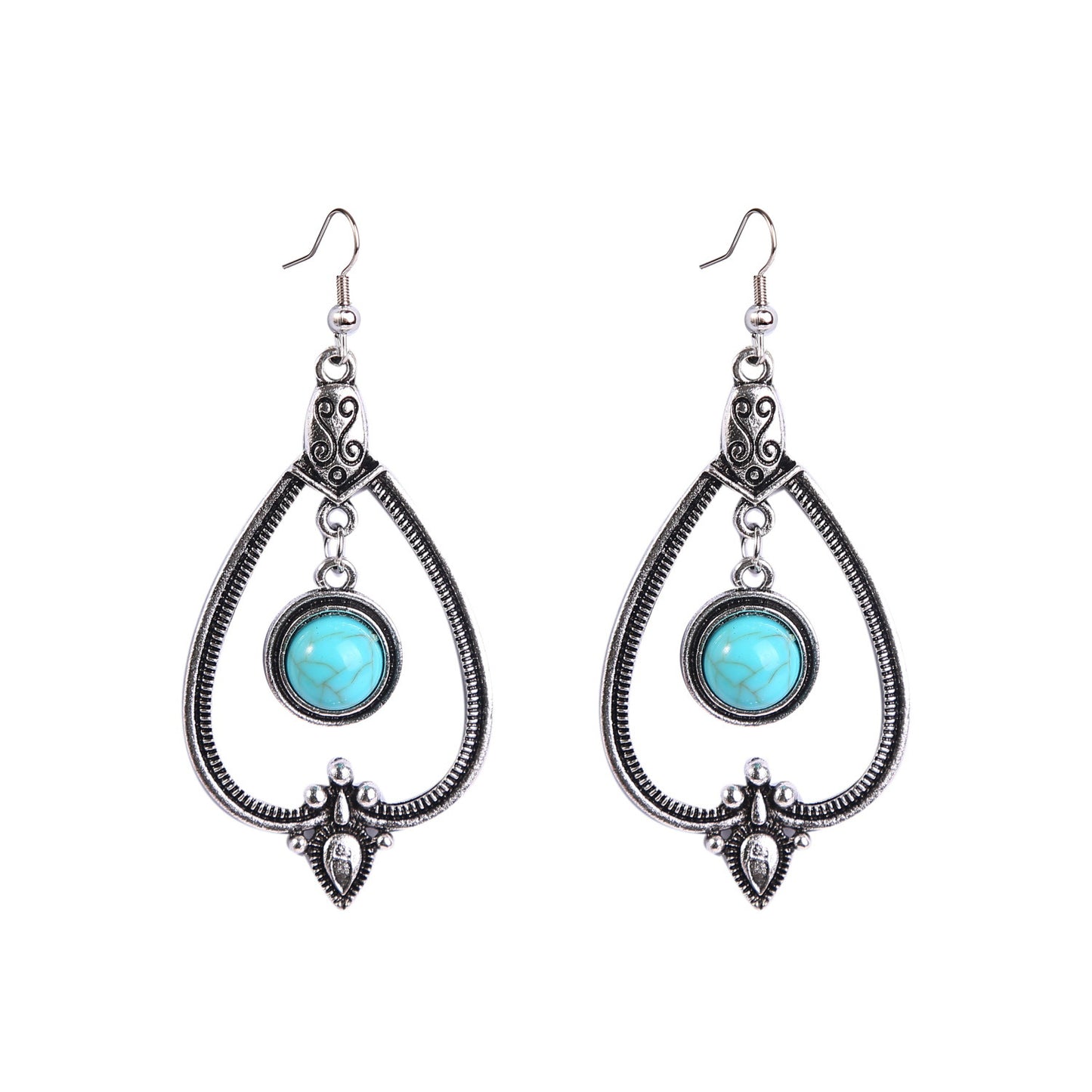 Women's Turquoise High-grade Retro Ethnic Style Fashion Earrings