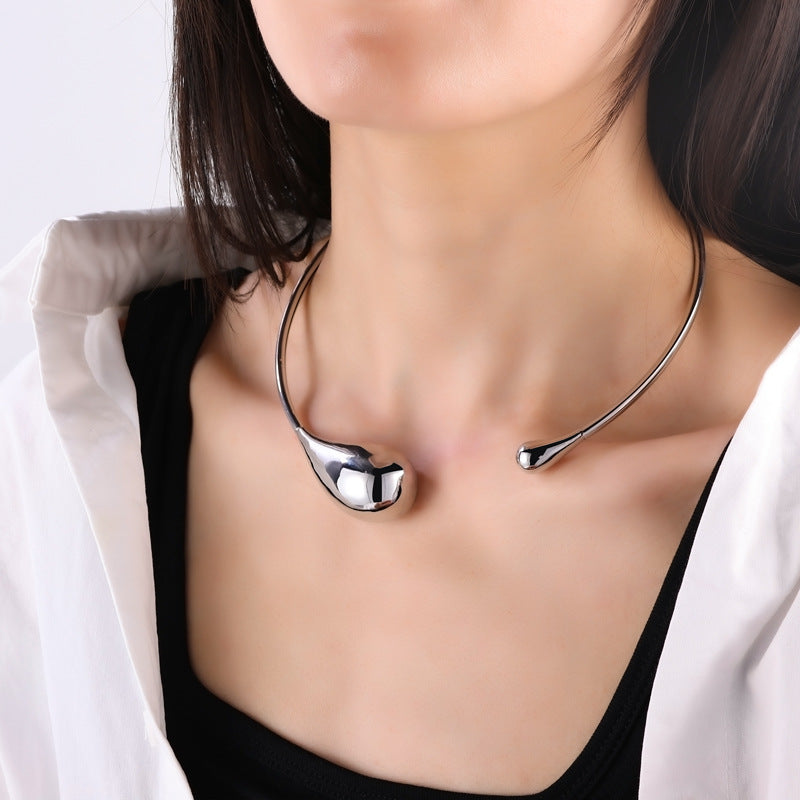 Alloy Exaggerated Female Lady Drop-shaped Metal Necklaces