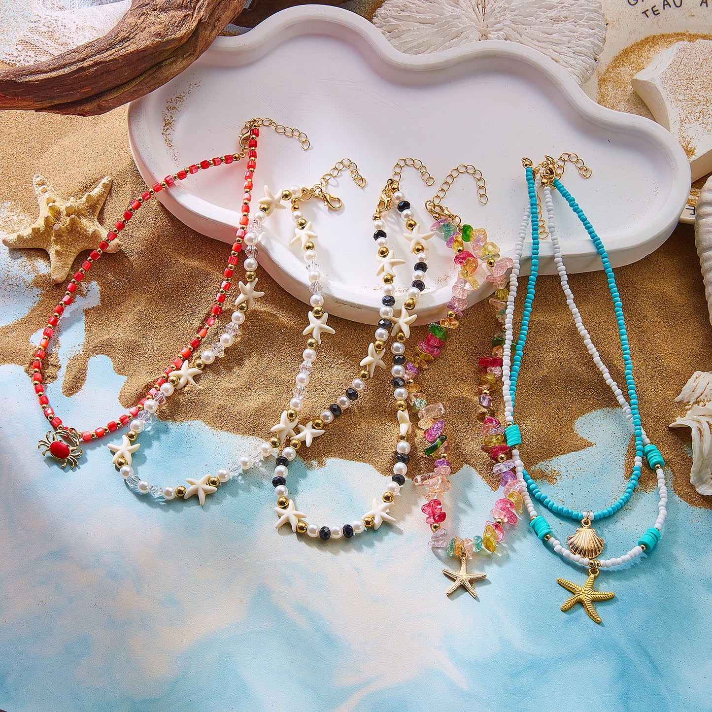 Fashion Natural Stone Beaded Fresh Niche Necklace