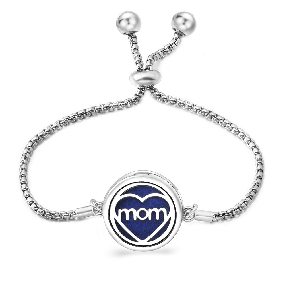 Fashion Angel Wings Box Essential Oil Diffuser Stainless Steel Adjustable Bracelet