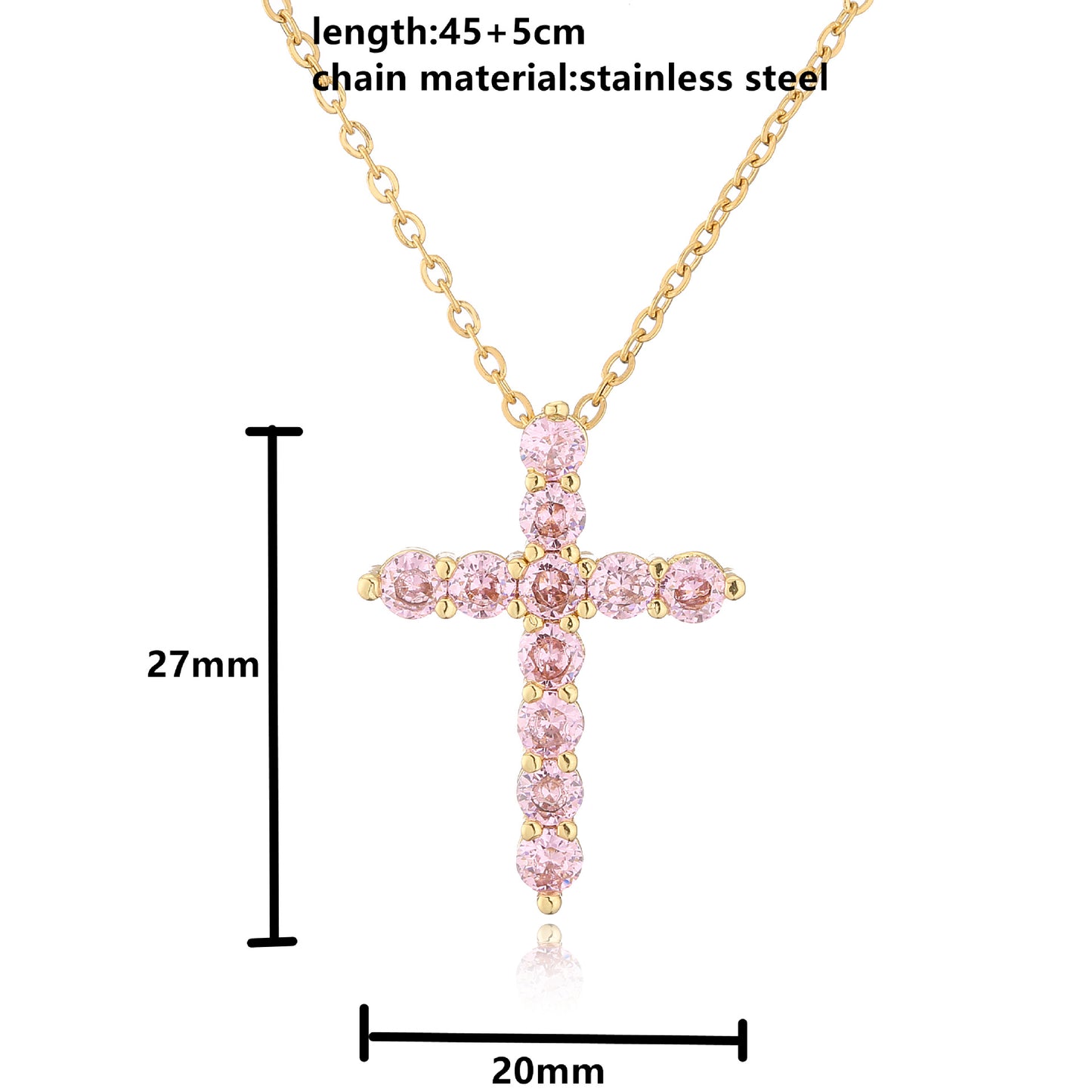 Ornament Micro Inlaid Zircon Cross Religious Necklaces