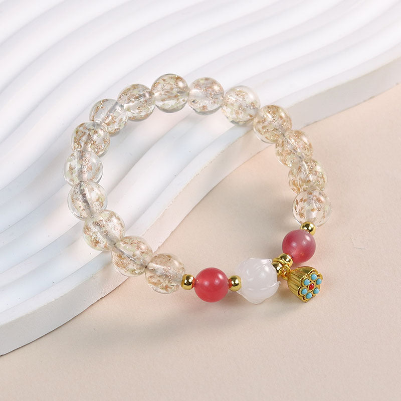 Female Fragrant Gray Colored Glaze Chinese Style Bracelet